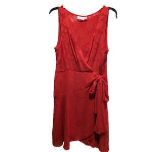 Premier Armour Vibrant Red Dress Asymmetrical Ruffled Sundress Size 14